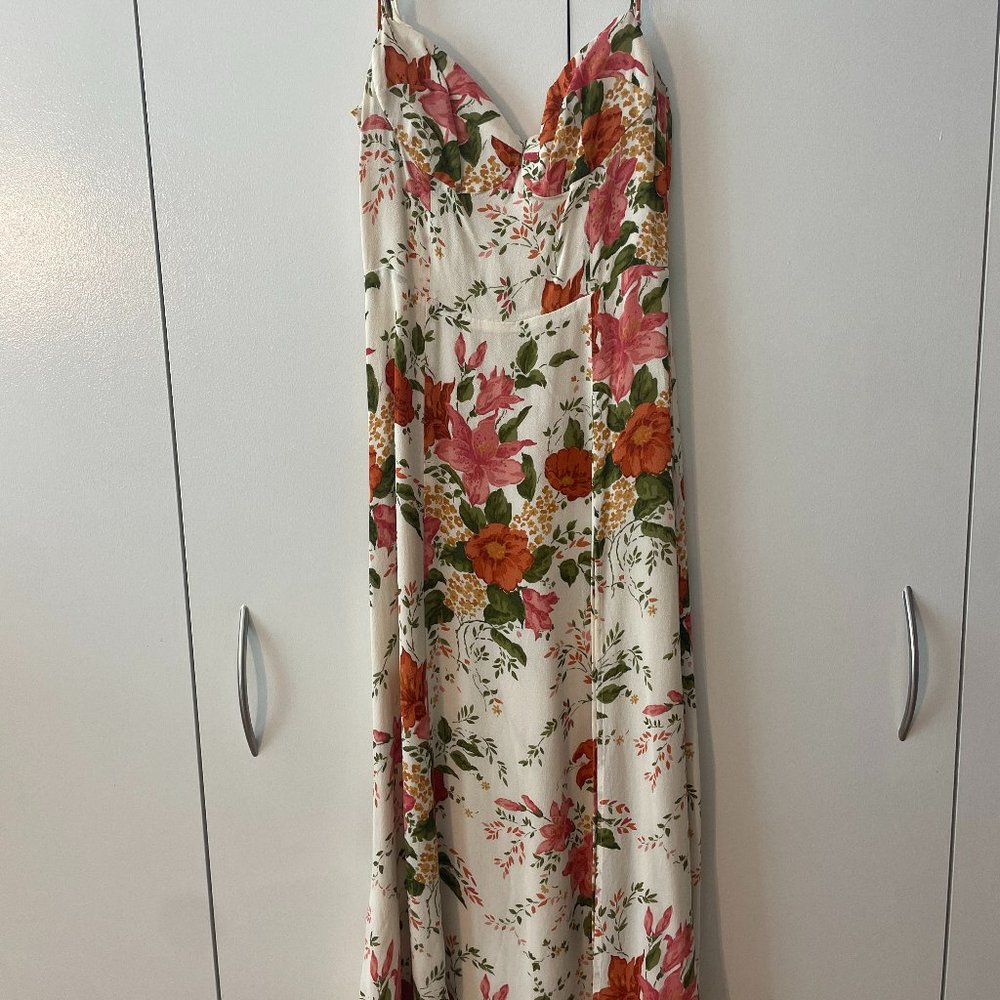 COPY - Reformation Juliette Dress Tropique Size 0 Floral Pattern W/ Slit